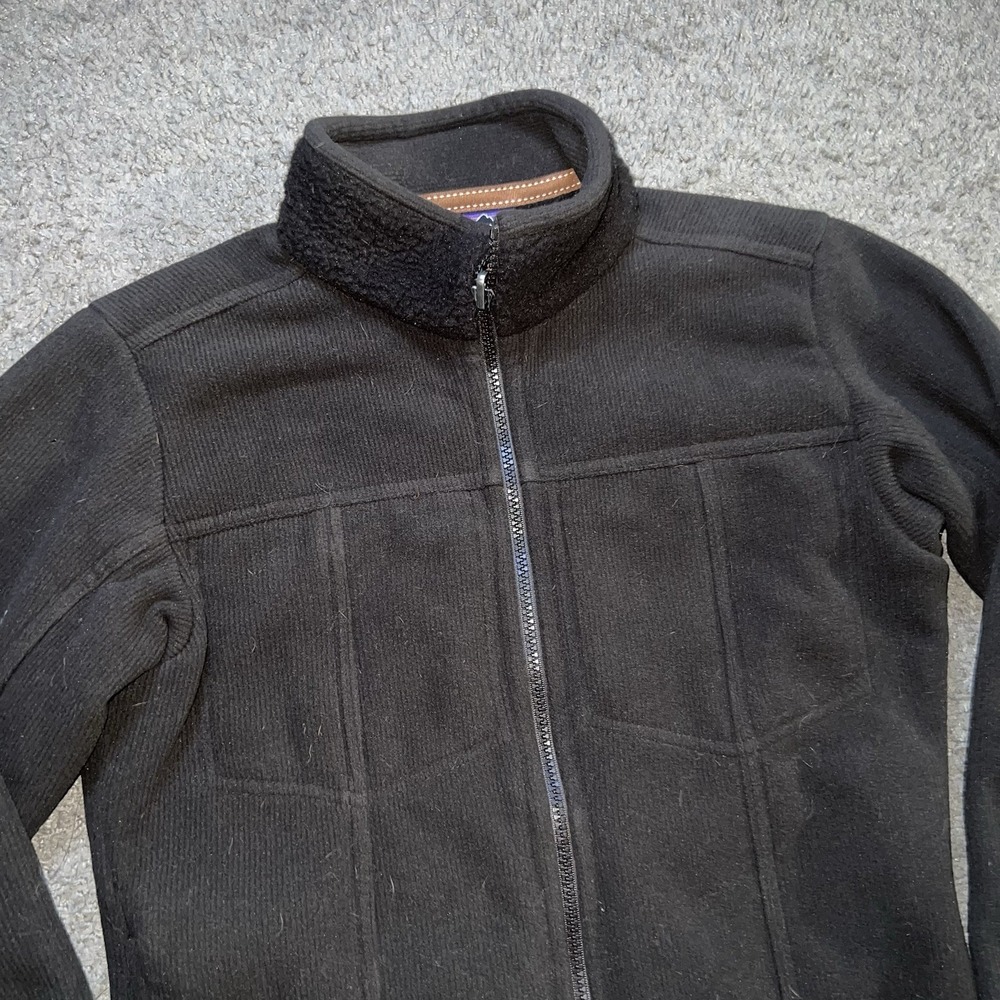 Patagonia Womens Size Small Synchilla‎ Fleece Jacket Ribbed Full Zip Brown 25365